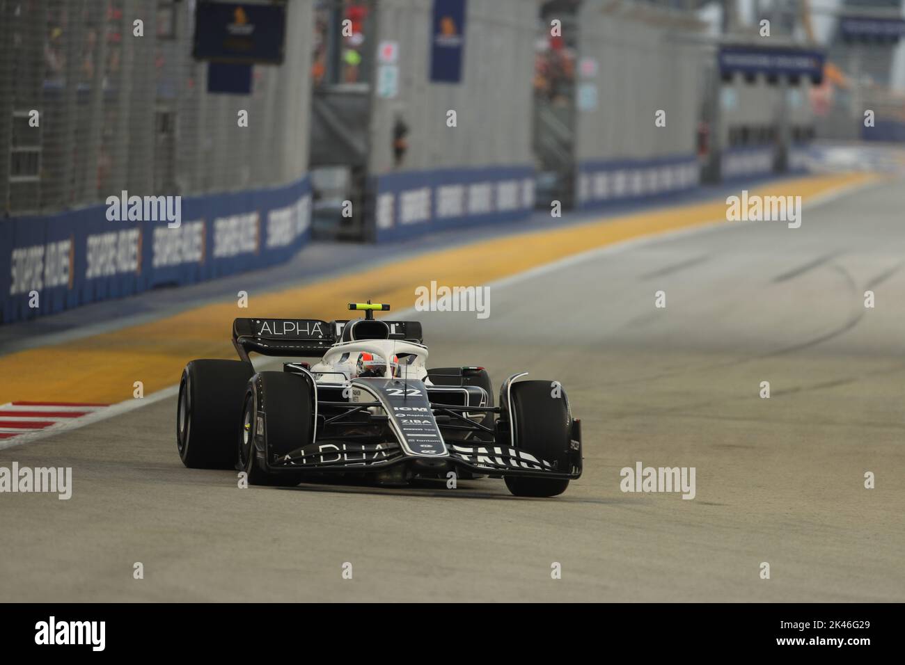30th 2022 settembre ; Marina Bay, Singapore, Gran Premio FIA di Formula 1: Giornata delle prove libere: Scuderia AlphaTauri, Yuki Tsunoda Foto Stock