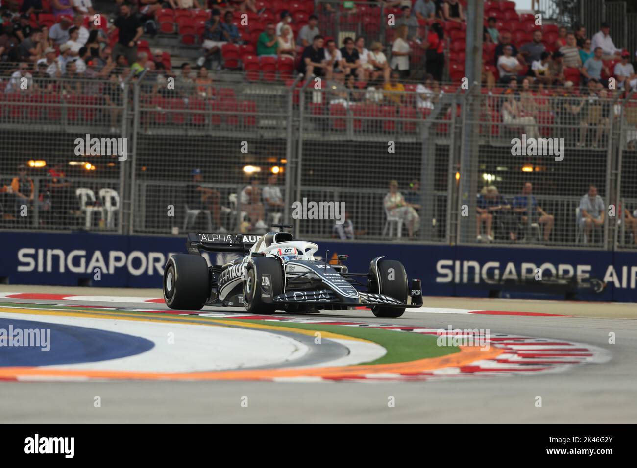 30th 2022 settembre ; Marina Bay, Singapore, Gran Premio FIA di Formula 1: Giornata delle prove libere: Scuderia AlphaTauri, Pierre Gasly Foto Stock