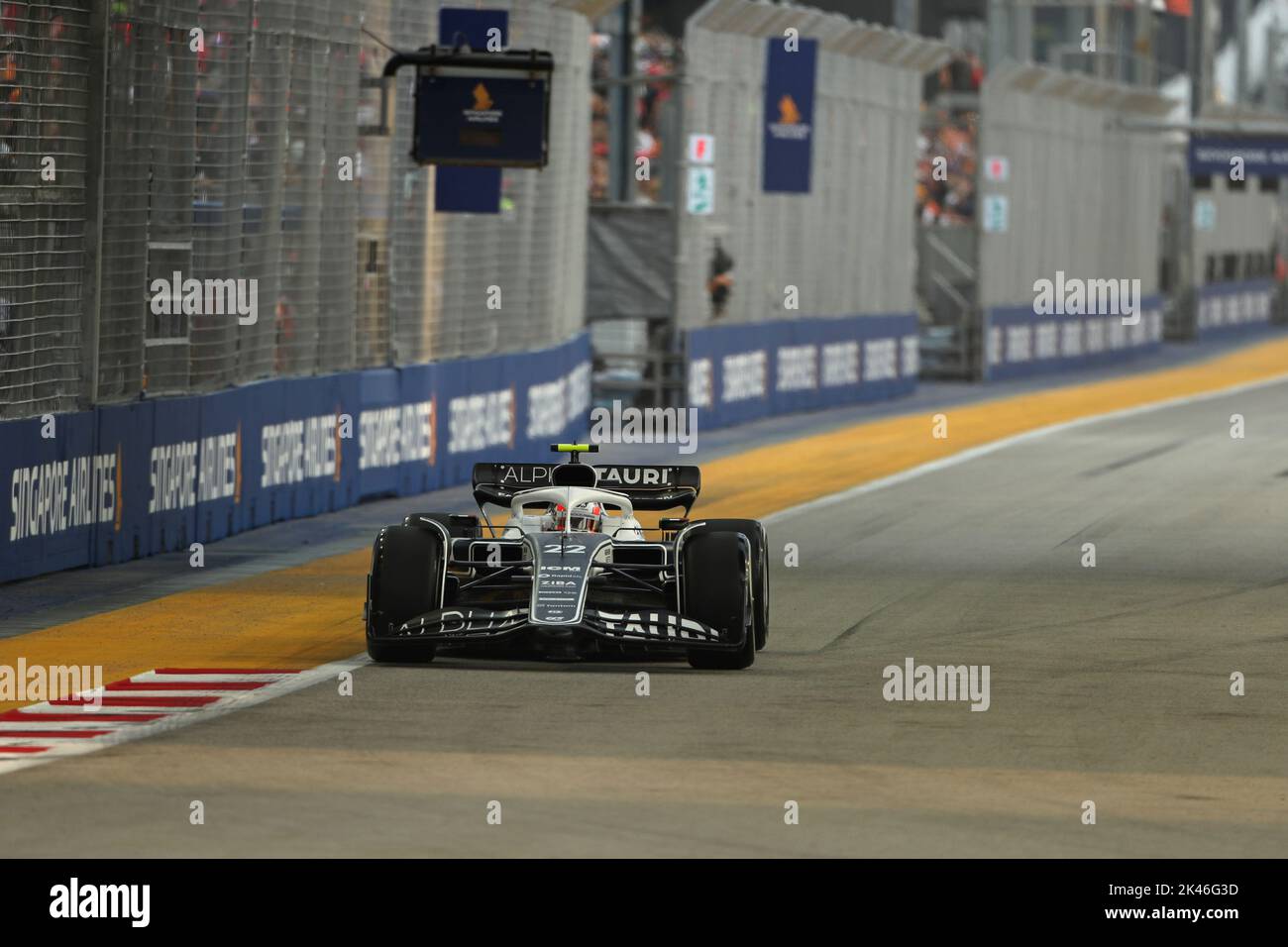 30th 2022 settembre ; Marina Bay, Singapore, Gran Premio FIA di Formula 1: Giornata delle prove libere: Scuderia AlphaTauri, Yuki Tsunoda Foto Stock