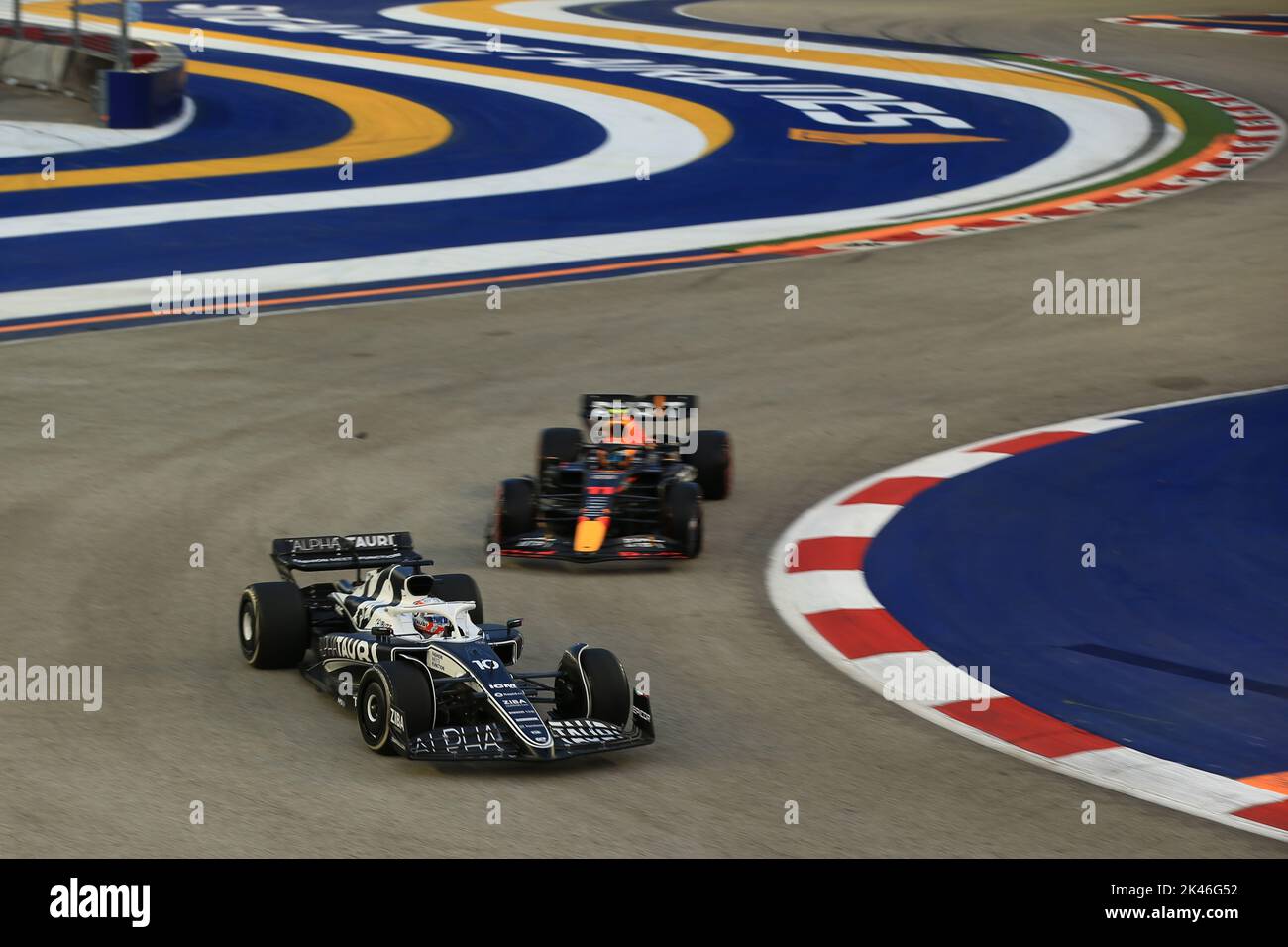 30th 2022 settembre ; Marina Bay, Singapore, Gran Premio FIA di Formula 1: Giornata delle prove libere: Scuderia AlphaTauri, Pierre Gasly Foto Stock