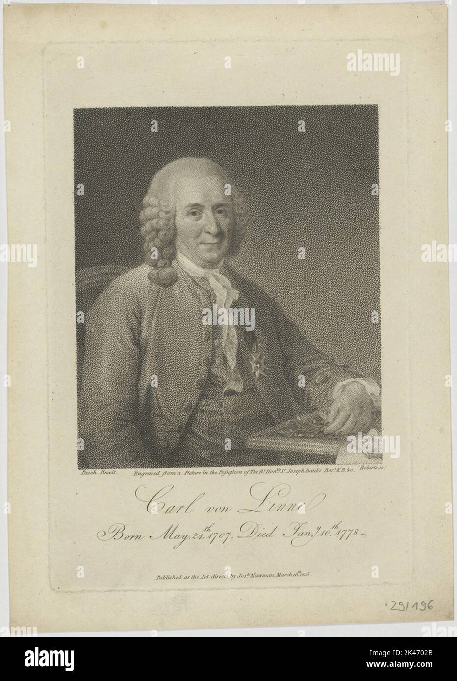 Ritratto del Carl von Linne Foto Stock