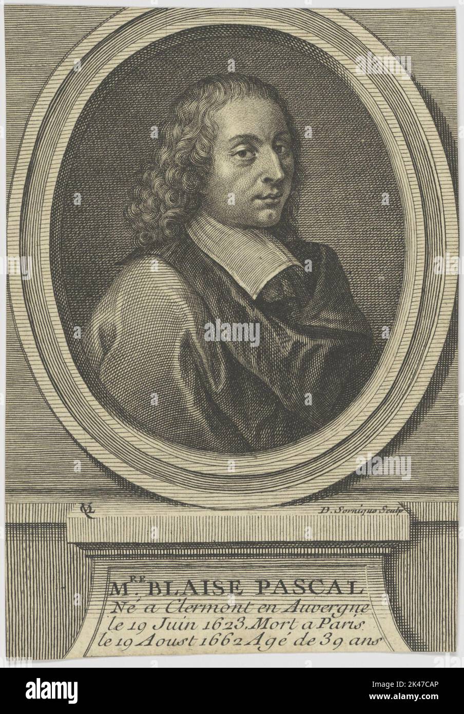 Ritratto del Blaise Pascal Foto Stock