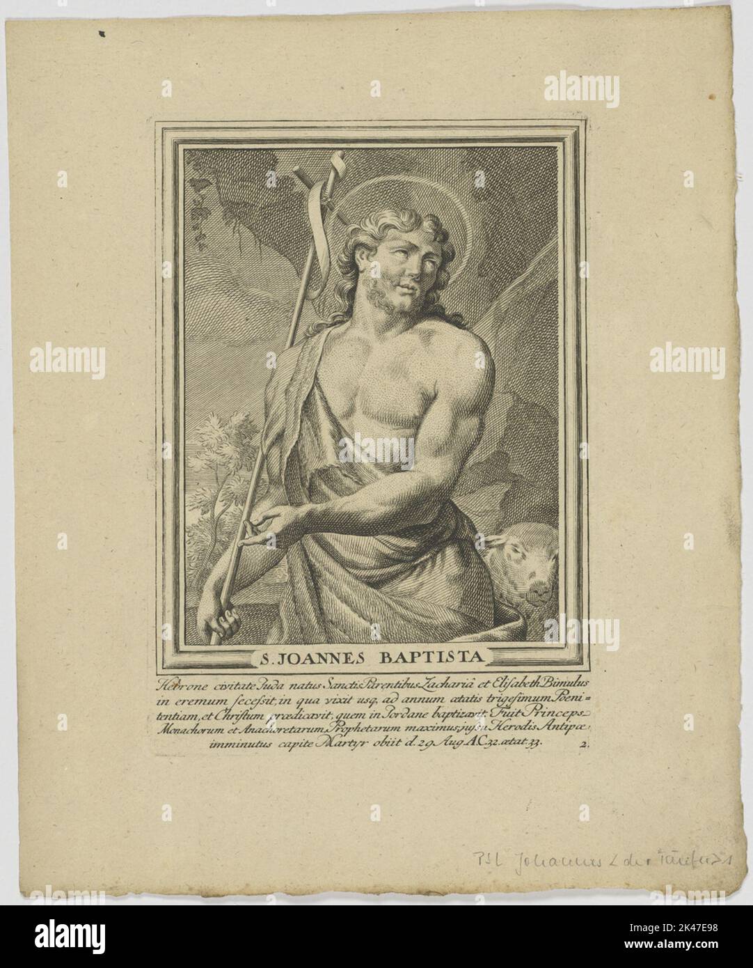 Ritratto di Joannes Baptista Foto Stock