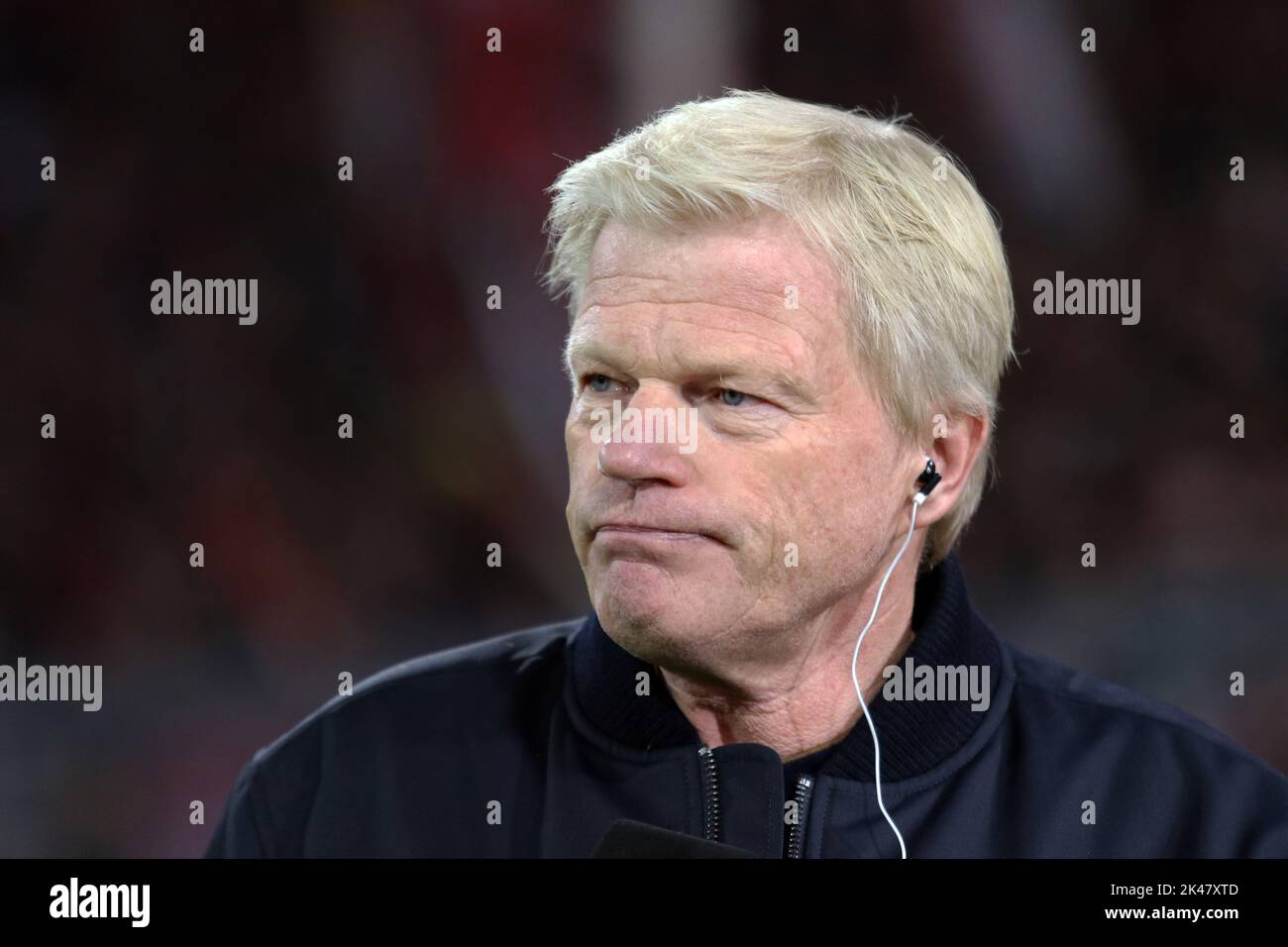 Monaco, Germania. 30th Set, 2022. MONACO, Germania. , . oliver KAHN Presidente DEL BAYERN in un'intervista televisiva, Oliver KAHN è stato custode di FcBayern dal 1994 al 2008 - qui visto durante la partita di calcio della Bundesliga tra il Bayern Muenchen e Bayer 04 Leverkusen all'Allianz Arena di Monaco il 30. Settembre, 2022, Germania. DFL, Fussball, (Foto e copyright @ ATP images/Arthur THILL (THILL Arthur/ATP/SPP) Credit: SPP Sport Press Photo. /Alamy Live News Credit: SPP Sport Press Photo. /Alamy Live News Foto Stock