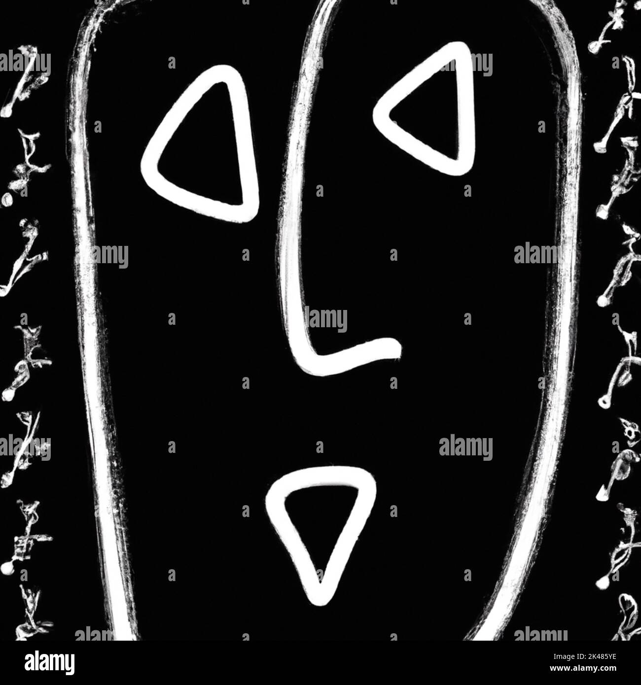 Francia, Parigi il 26/09/2022. Illustrazione digitale di un volto emotivo. Immagine creata tramite un programma di intelligenza artificiale di Martin Bertrand. Francia, Foto Stock