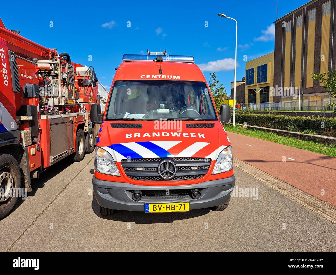 Van della squadra di immersione dei vigili del fuoco Haaglanden nel centro di l'Aia, Paesi Bassi Foto Stock