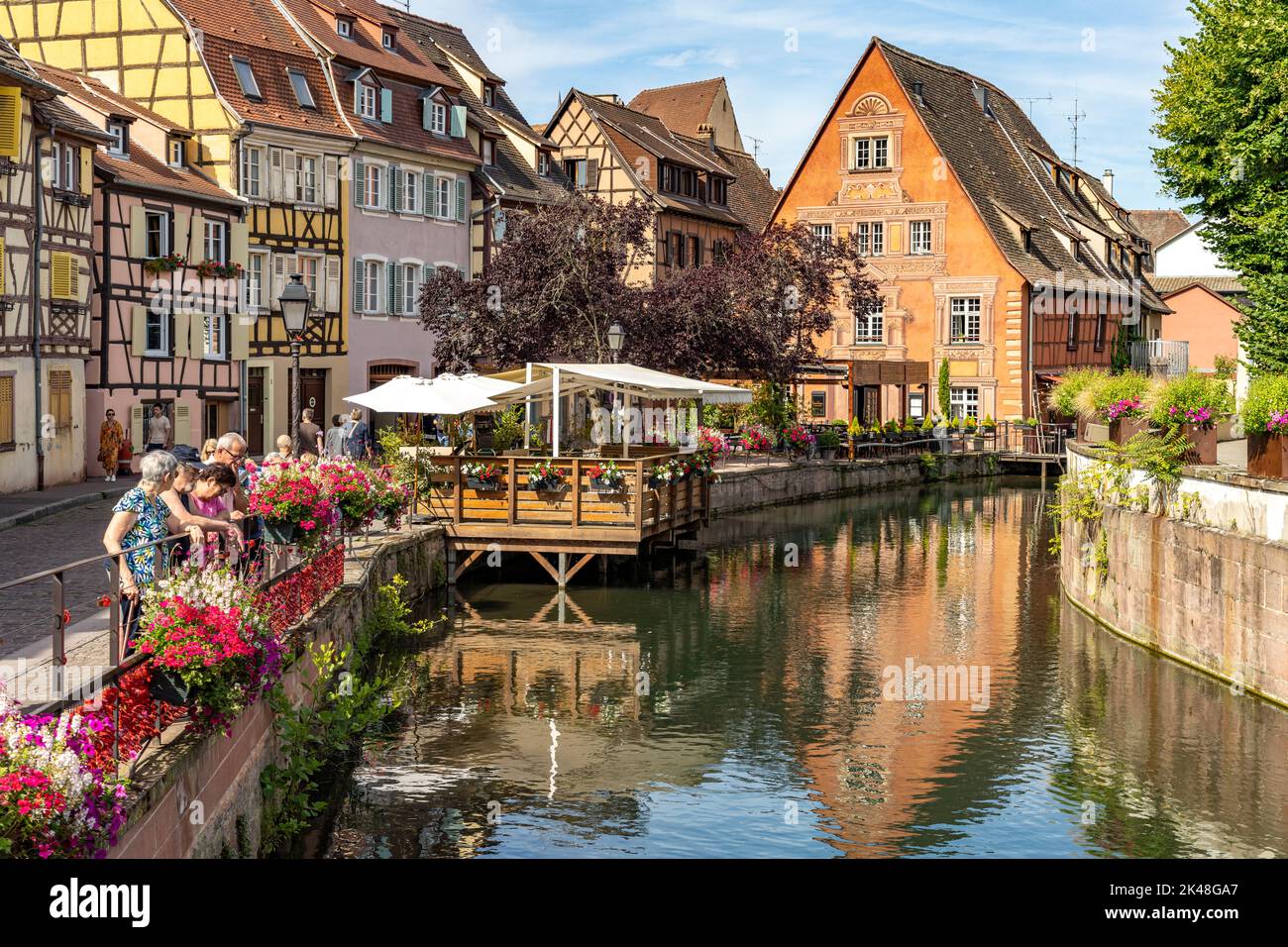 Klein Venedig am Quai de la Poissonnerie in Colmar, Elsass, Frankreich | piccola Venezia da Quai de la Poissonnerie in Colmar, Alsazia, Francia Foto Stock