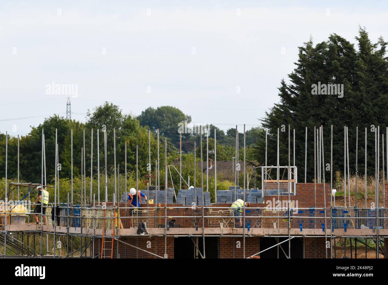 nuovo alloggio in costruzione nel quorn leicestershire Foto Stock