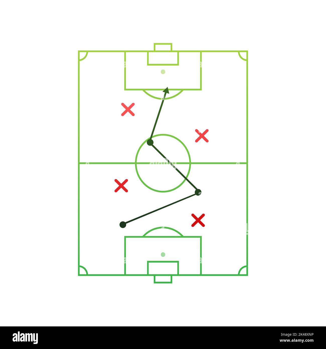 Strategia. Business e finanziario. Sport di squadra. Modello di lavagna tattica del gioco. Illustrazione Vettoriale