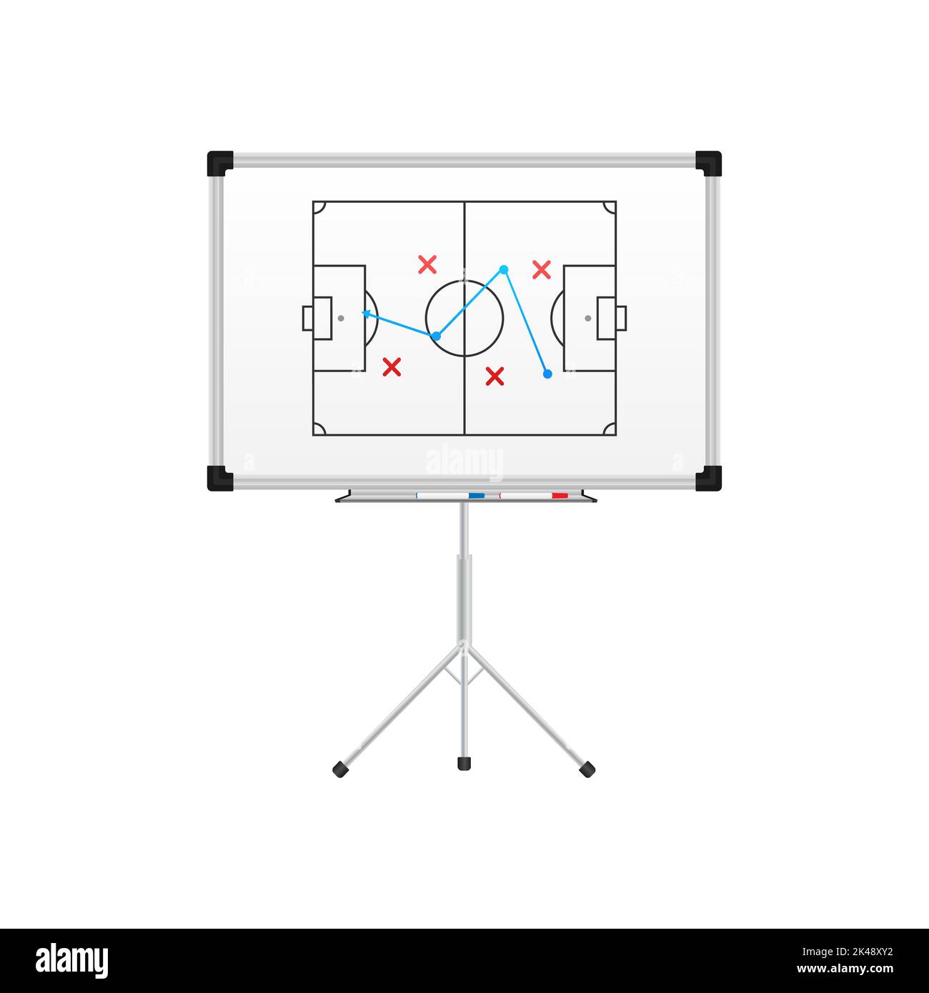 Strategia. Business e finanziario. Sport di squadra. Modello di lavagna tattica del gioco. Illustrazione Vettoriale