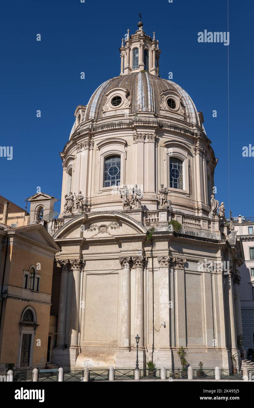 Chiesa del Santo Nome di Maria al Foro Traiano (Santissimo Nome di Maria al Foro Traiano) a Roma, Lazio, Italia, architettura barocca. Foto Stock