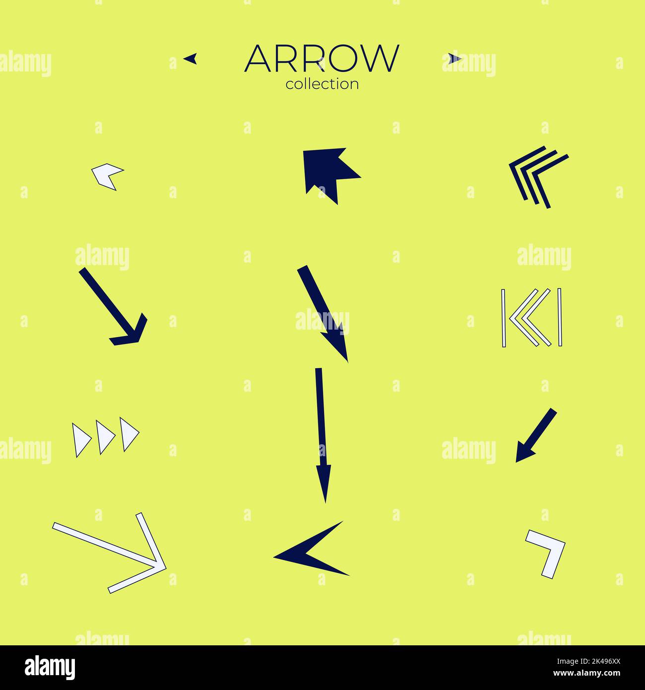Serie di frecce. Set di frecce colorate. Concetto di logo freccia. Set di simboli. Frecce isolate Illustrazione Vettoriale