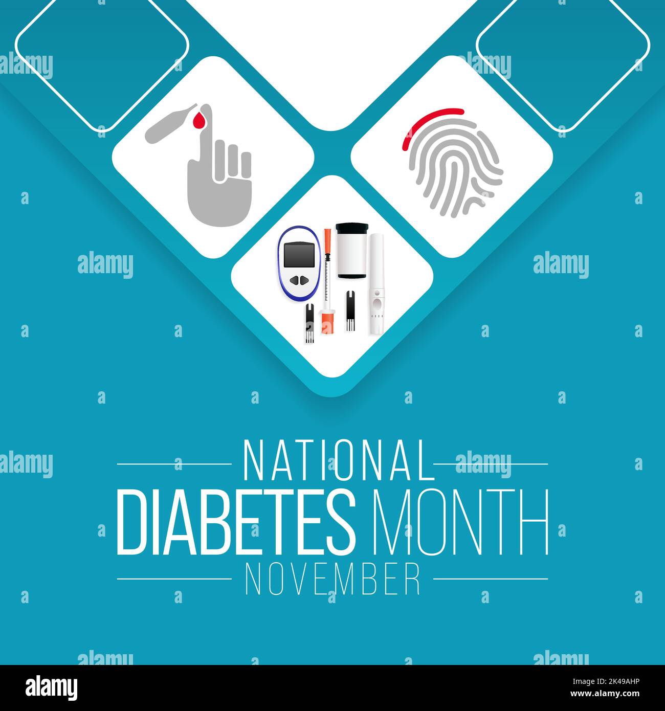 Il mese nazionale del diabete è osservato ogni anno nel mese di novembre, è la principale campagna globale di sensibilizzazione focalizzata sul diabete. Illustrazione vettoriale Illustrazione Vettoriale