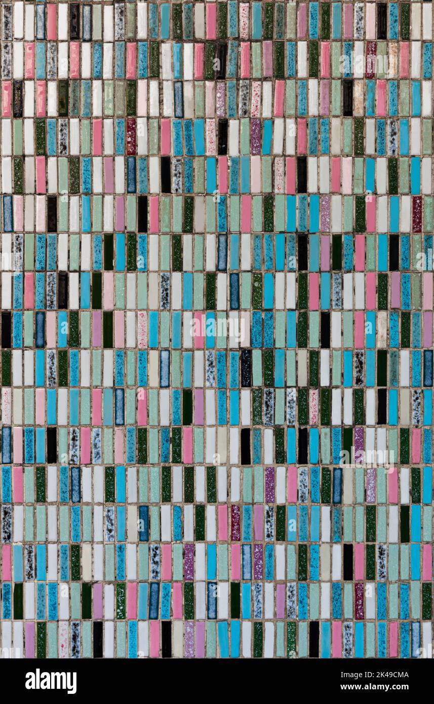Fotografia di tessere a mosaico di colore pastello Foto Stock