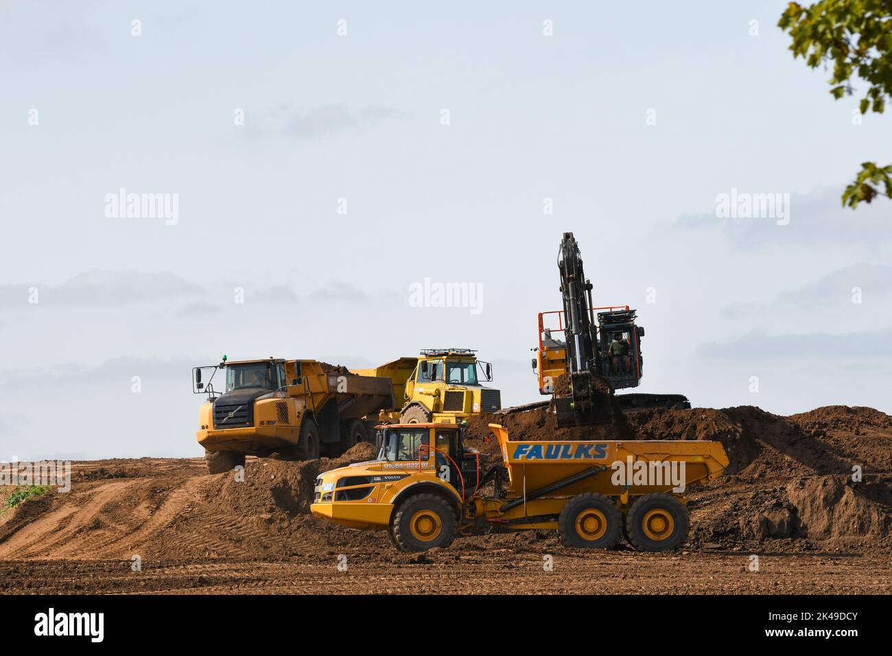 attrezzature da costruzione utilizzate in un cantiere di loughborough leicestershire Foto Stock