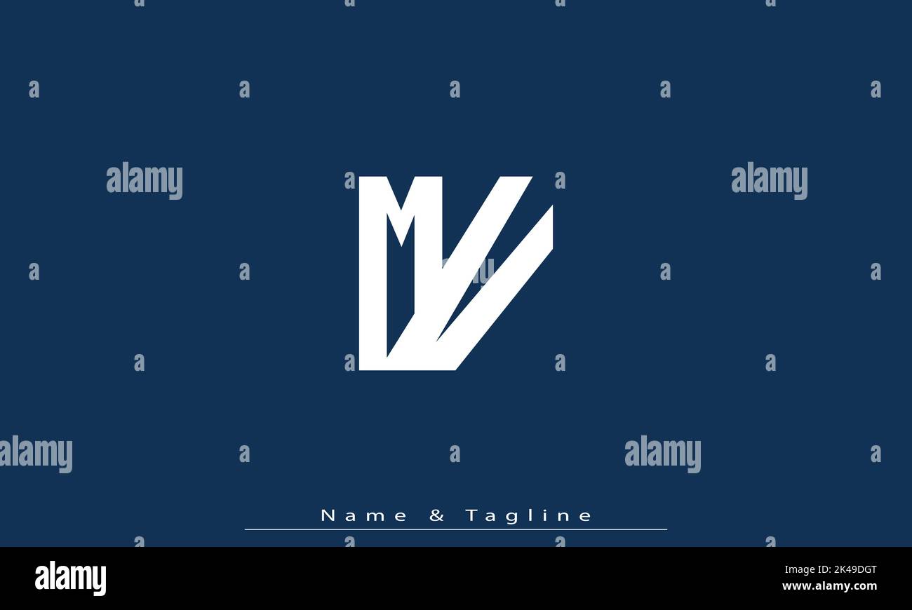 Lettere alfabetiche iniziali Logo monogramma MV , VM Illustrazione Vettoriale