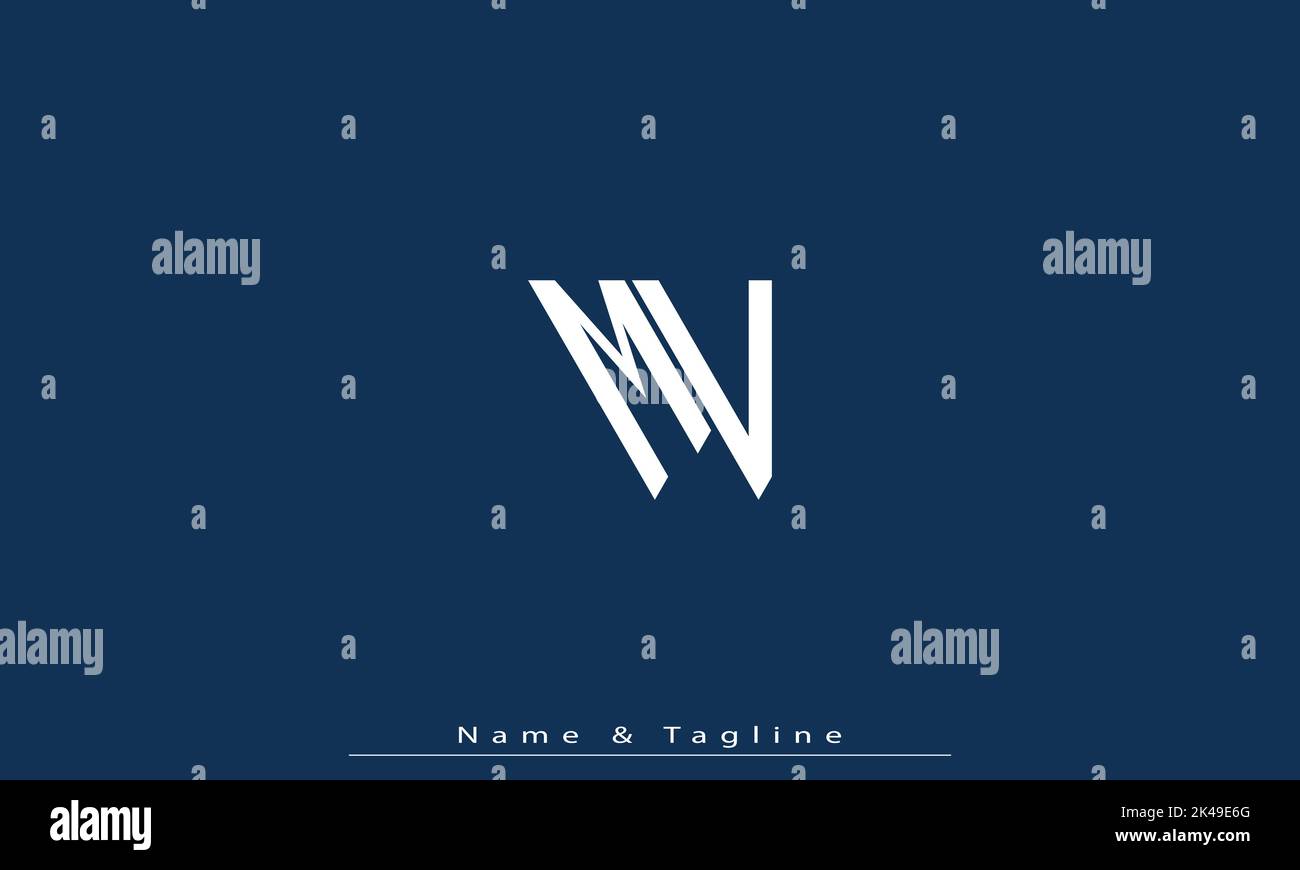 Lettere alfabetiche iniziali Logo monogramma MV , VM Illustrazione Vettoriale