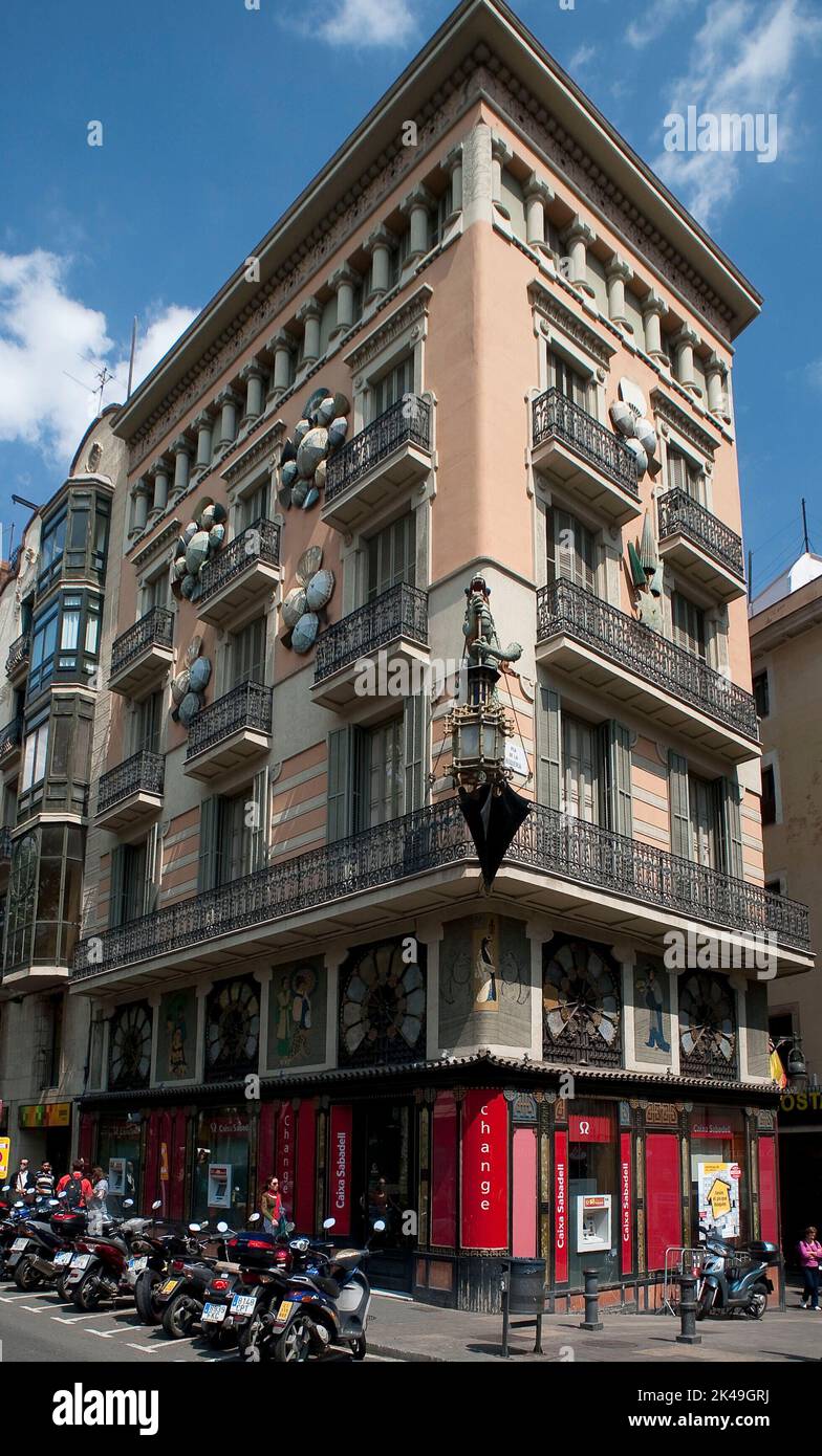 Josep Vilaseca/ Casa Bruno. Modernismo, Barcellona. Foto Stock