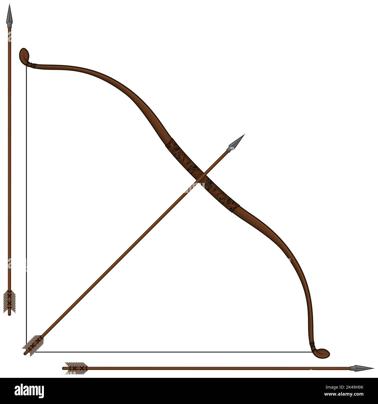 Kit tiro con l'arco disegno vettoriale per tiro al bersaglio, illustrazione fremito di Bow Arrow Illustrazione Vettoriale
