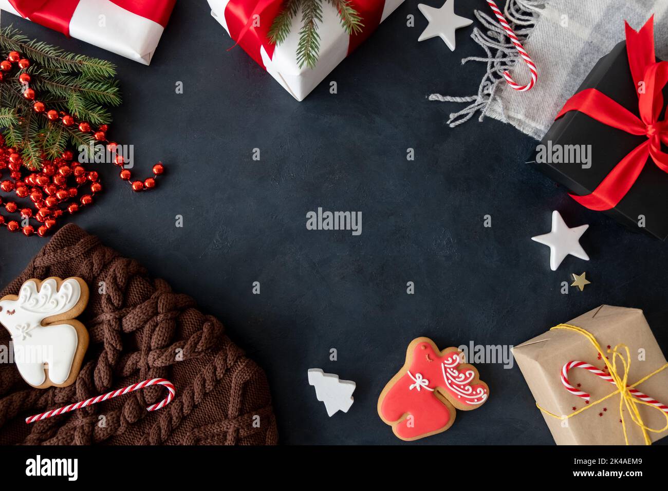 inverno vacanze decorazione cornice natale sfondo regalo Foto Stock