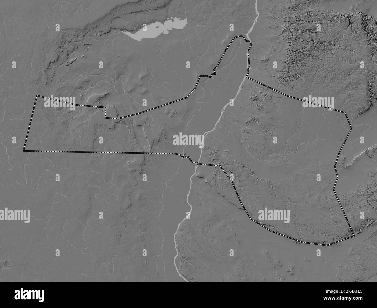 Bani Suwayf, governatorato dell'Egitto. Mappa altimetrica bilivello con laghi e fiumi Foto Stock
