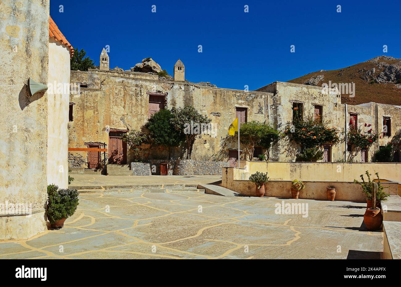 Monastero di Preveli, Costa meridionale di Creta, Grecia Foto Stock