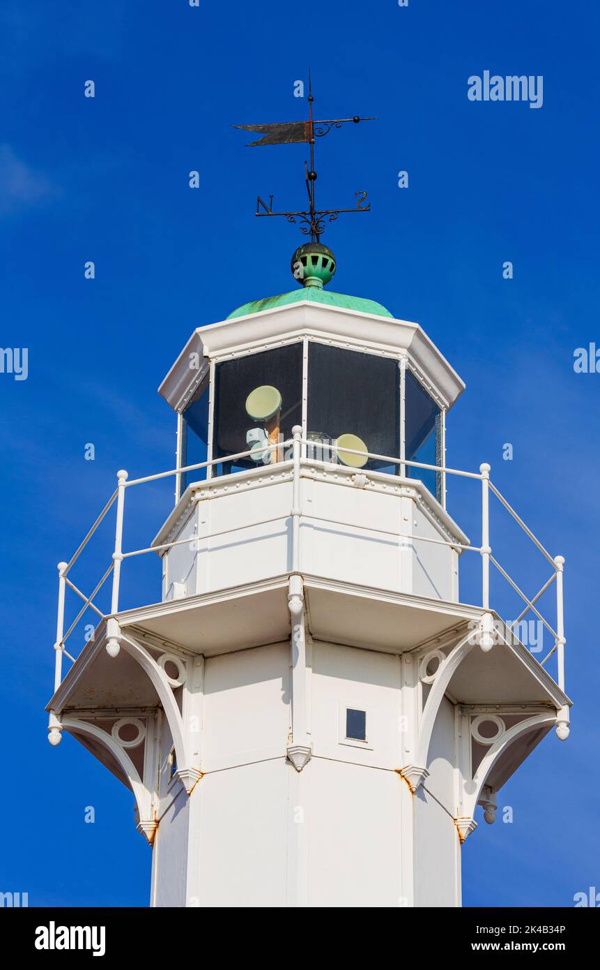 Faro di Ronne, porto di Ronne, isola di Bornholm, Danimarca, Europa Foto Stock