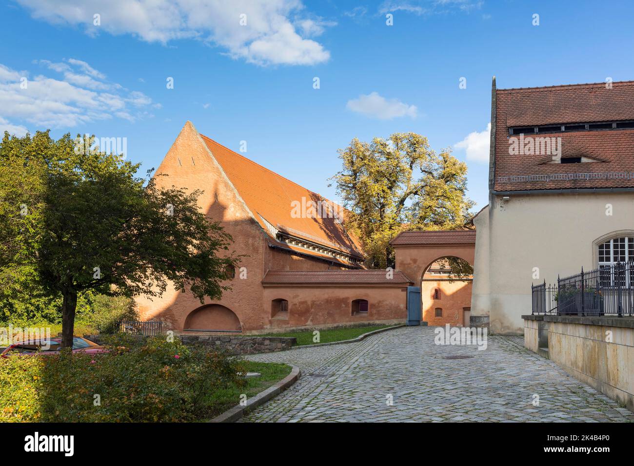Antico monastero dietro il municipio, Riesa, Sassonia, Germania Foto Stock