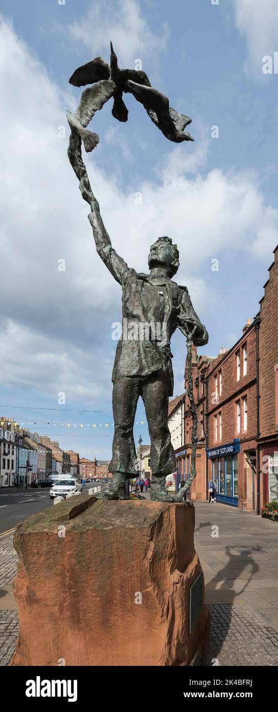 Statua di John Muir nel suo luogo di nascita, Dunbar, Scozia Foto Stock