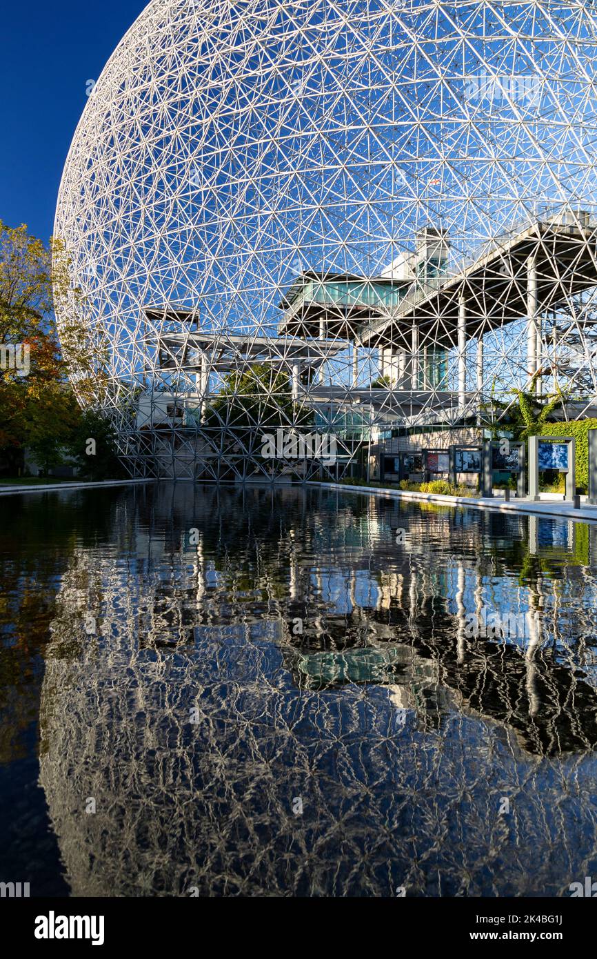 La biosfera di Montreal nel Parc Jean Drapeau, Ile Sainte-Helene, Montreal, Quebec, Canada. Foto Stock