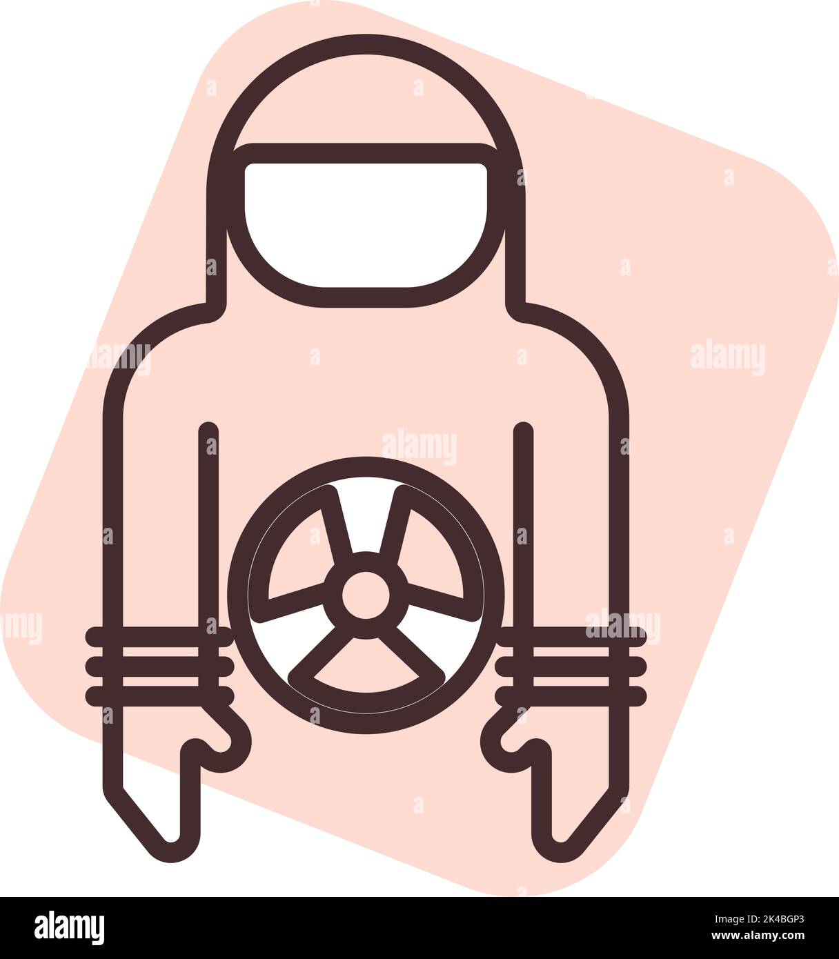 Tuta per biochimica, illustrazione, vettore su sfondo bianco. Illustrazione Vettoriale