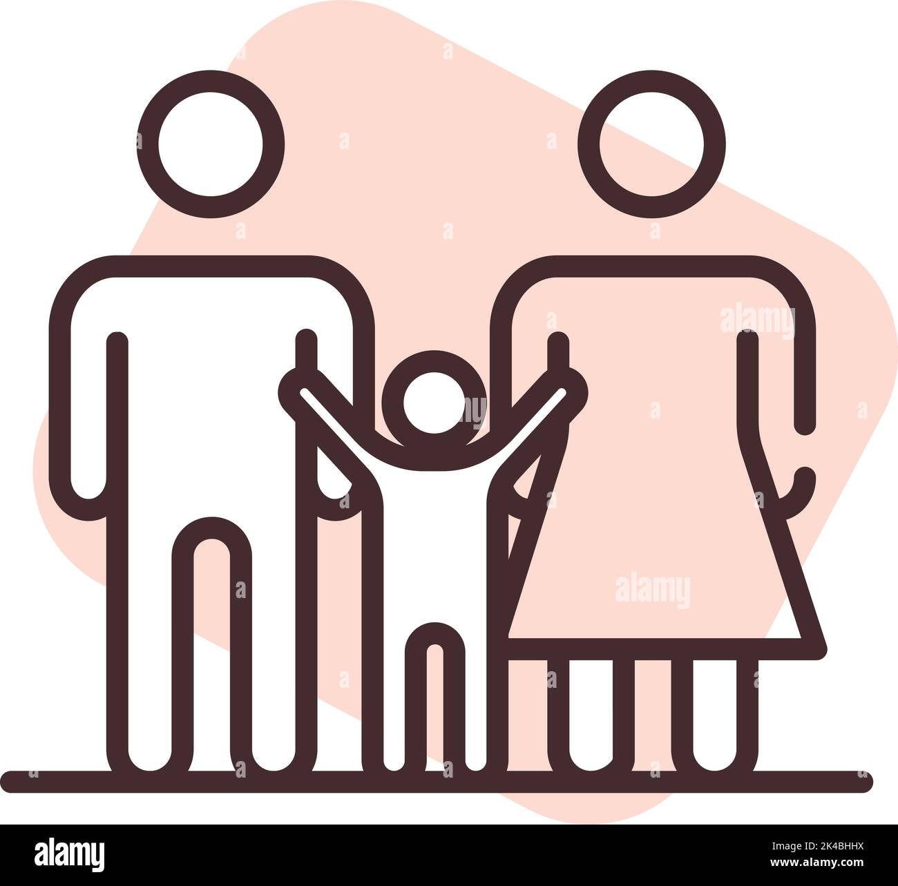 Beneficenza e donazione protezione familiare, illustrazione, vettore su sfondo bianco. Illustrazione Vettoriale