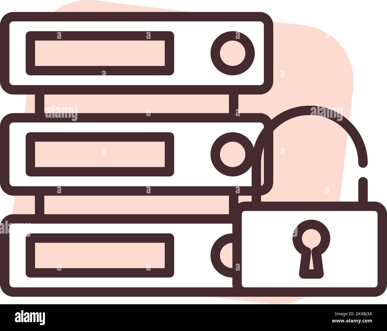 Dati sulla sicurezza informatica, illustrazione, vettore su sfondo bianco. Illustrazione Vettoriale