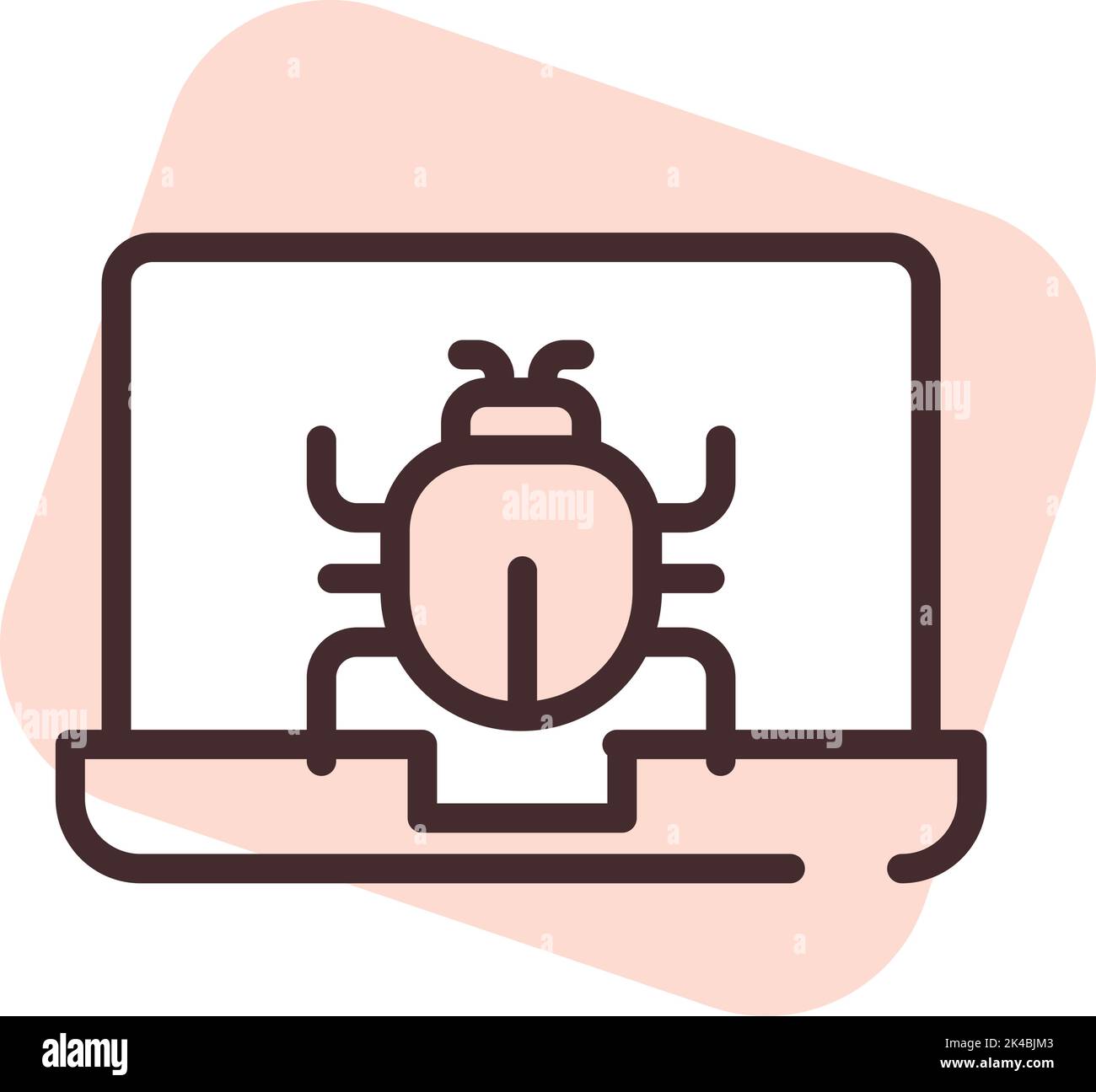 Cyber cloud virus, illustrazione, vettore su sfondo bianco. Illustrazione Vettoriale