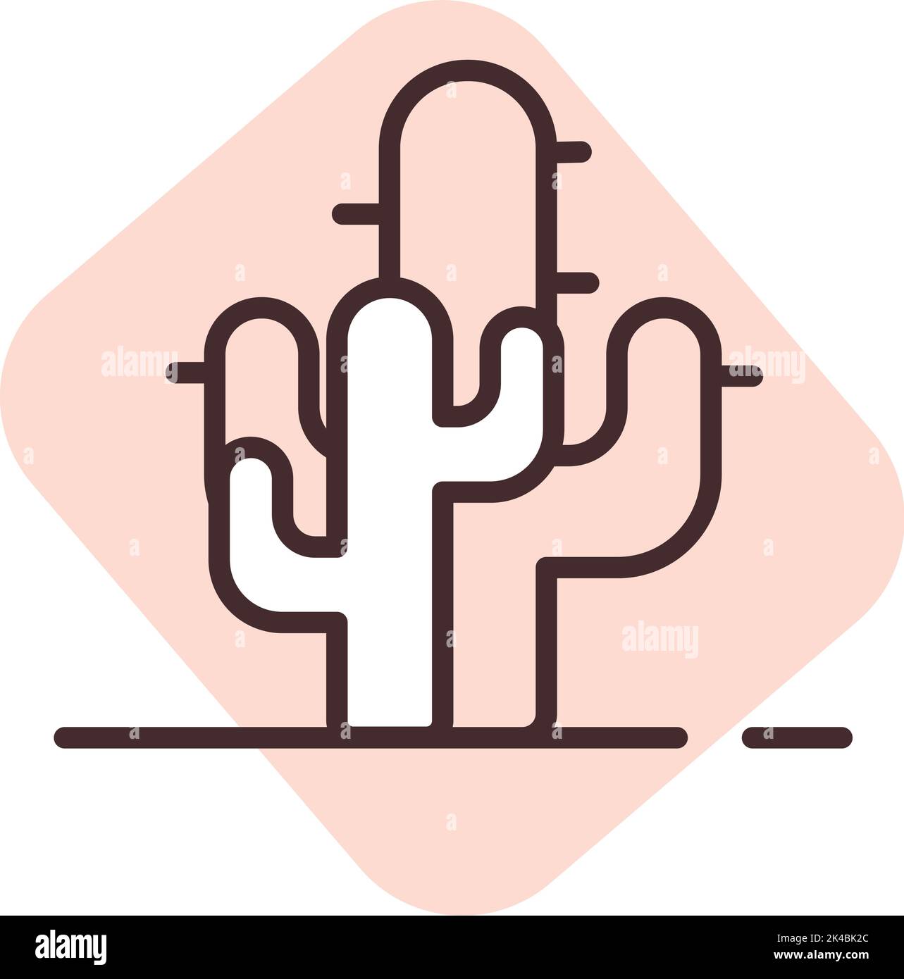 Deserto di disastro, illustrazione, vettore su sfondo bianco. Illustrazione Vettoriale