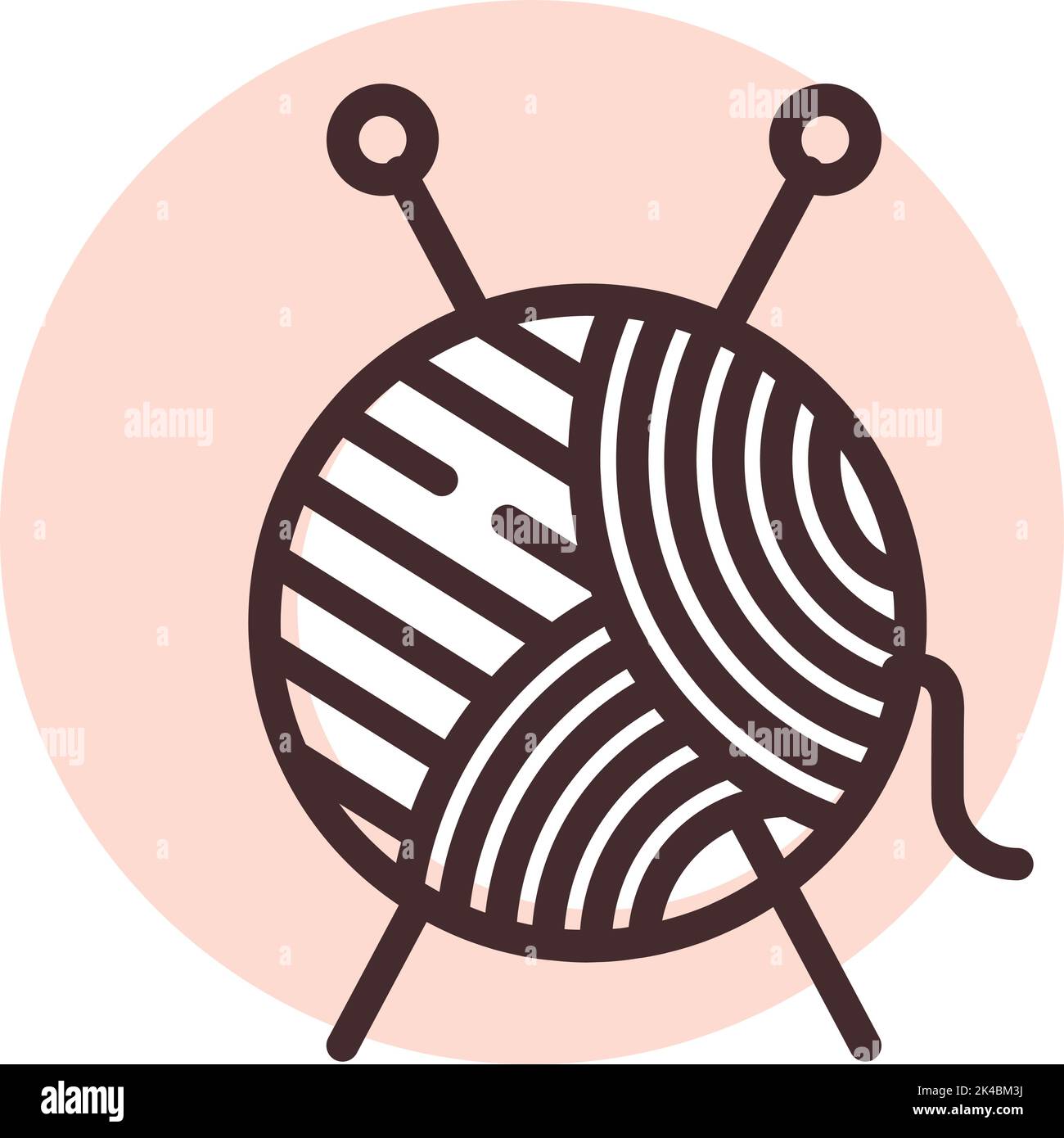 Hobby lavorazione a maglia, illustrazione, vettore su sfondo bianco. Illustrazione Vettoriale