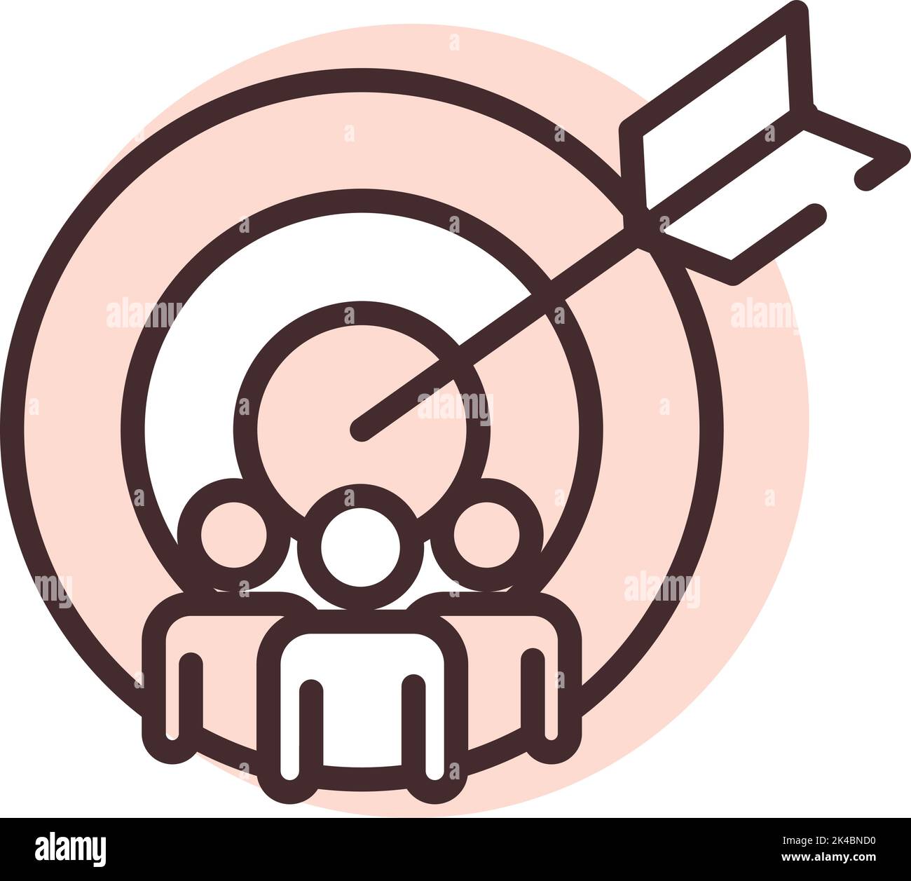 Marketing persone target, illustrazione, vettore su sfondo bianco. Illustrazione Vettoriale