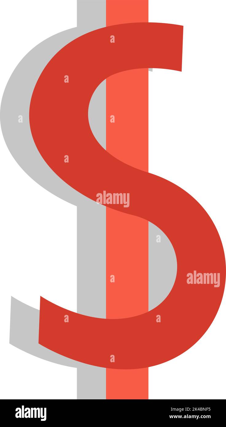 Dollaro di mercato, illustrazione, vettore su sfondo bianco. Illustrazione Vettoriale