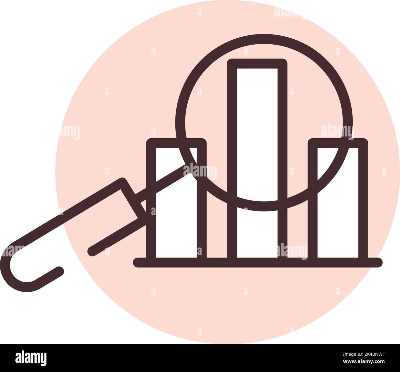 Analisi di marketing, illustrazione, vettore su sfondo bianco. Illustrazione Vettoriale