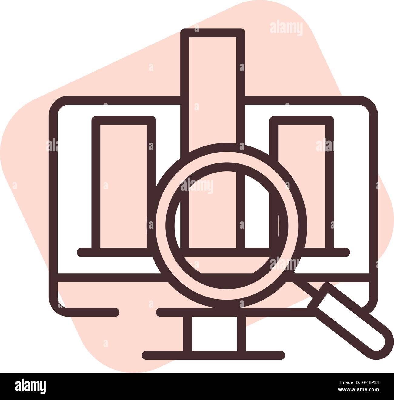 Analisi di marketing, illustrazione, vettore su sfondo bianco. Illustrazione Vettoriale