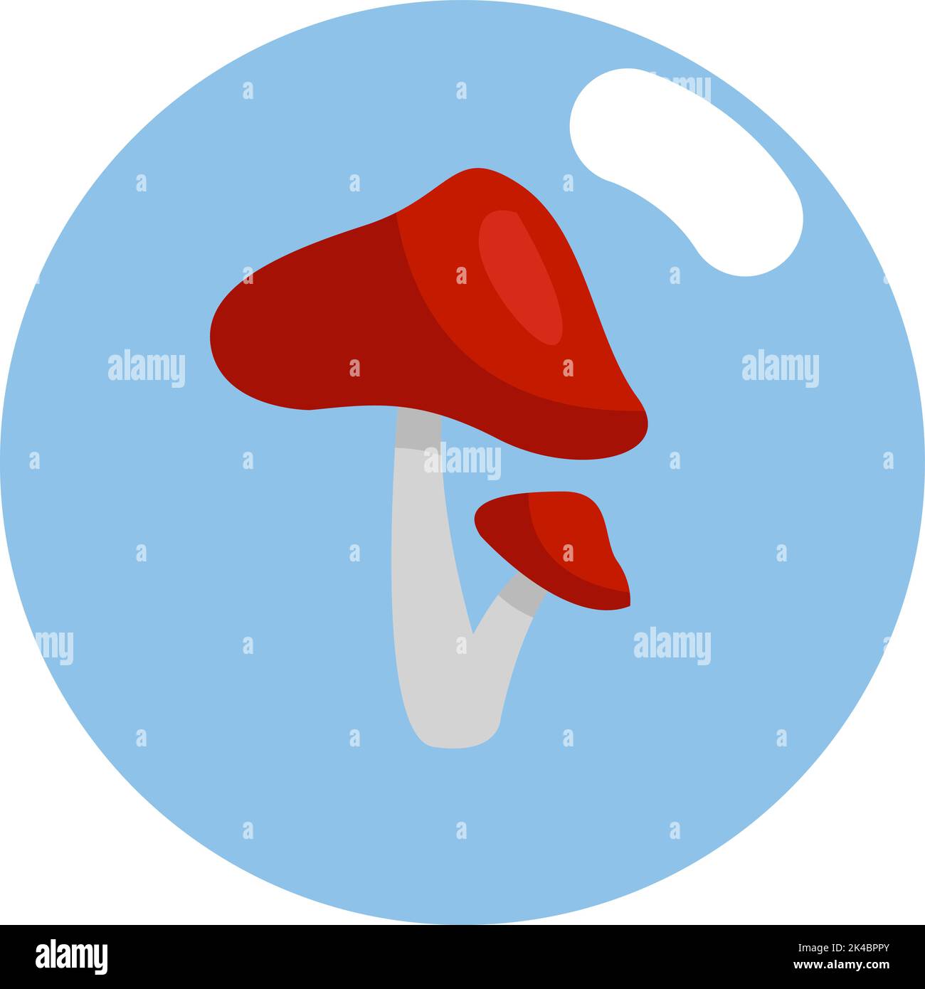 Fungo rosso, illustrazione, vettore su sfondo bianco. Illustrazione Vettoriale