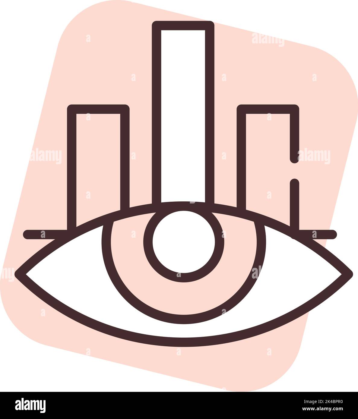 Analisi della vista marketing, illustrazione; vettore su sfondo bianco. Illustrazione Vettoriale