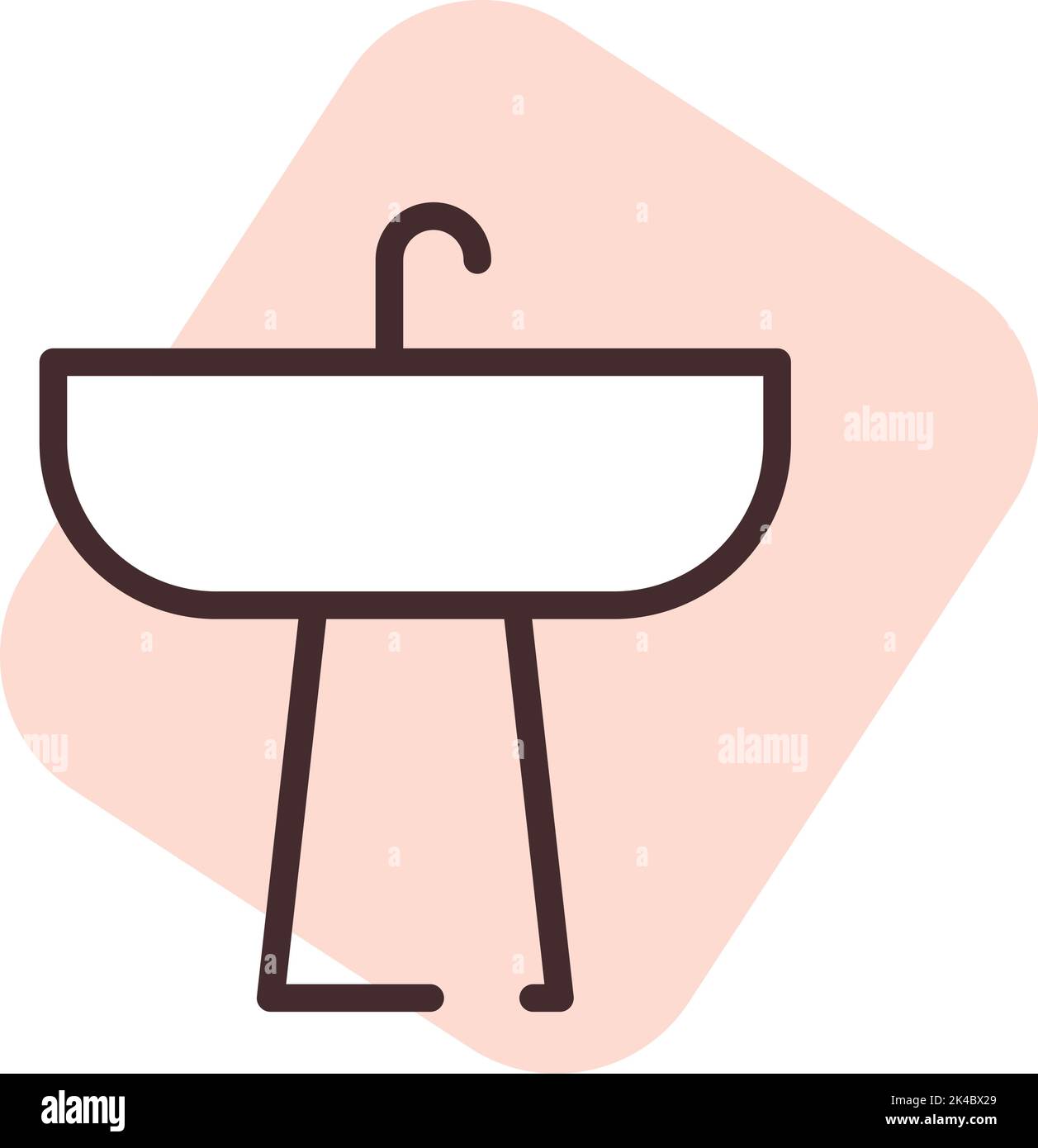 Lavello idraulico in ceramica, illustrazione, vettore su sfondo bianco. Illustrazione Vettoriale
