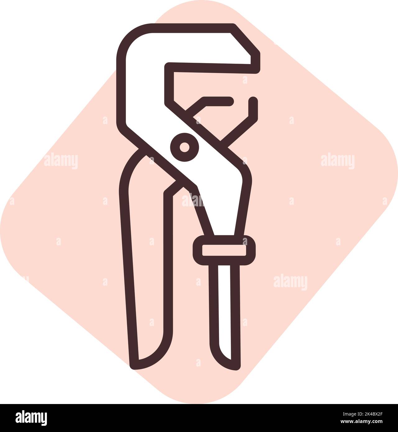 Strumento idraulico, illustrazione, vettore su sfondo bianco. Illustrazione Vettoriale