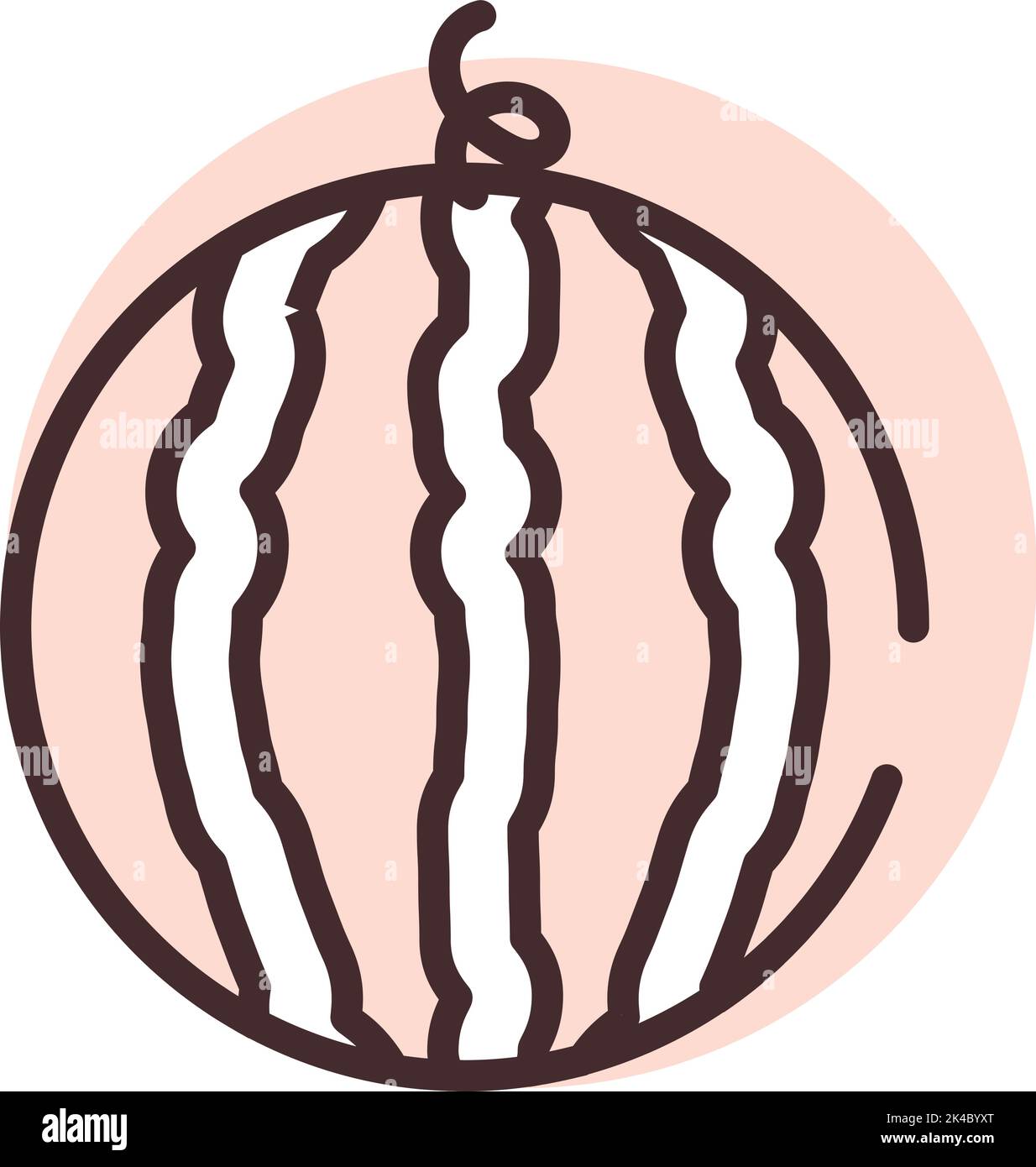 Cocomero fresco estivo, illustrazione, vettore su sfondo bianco. Illustrazione Vettoriale