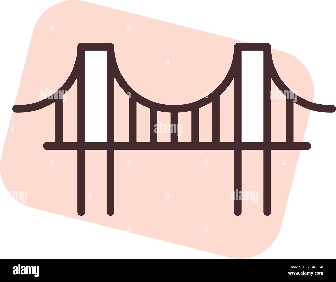 San Francisco Golden Bridge, illustrazione, vettore su sfondo bianco. Illustrazione Vettoriale