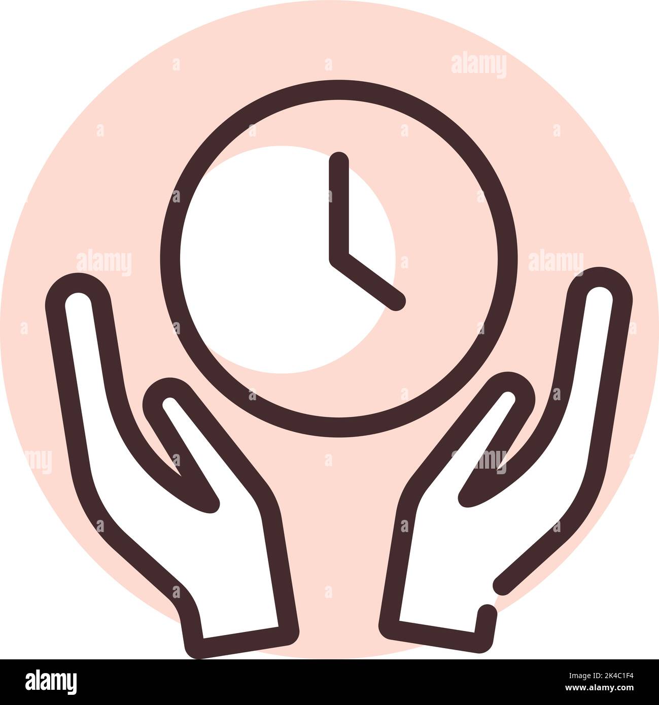 Cura del tempo, illustrazione, vettore su sfondo bianco. Illustrazione Vettoriale