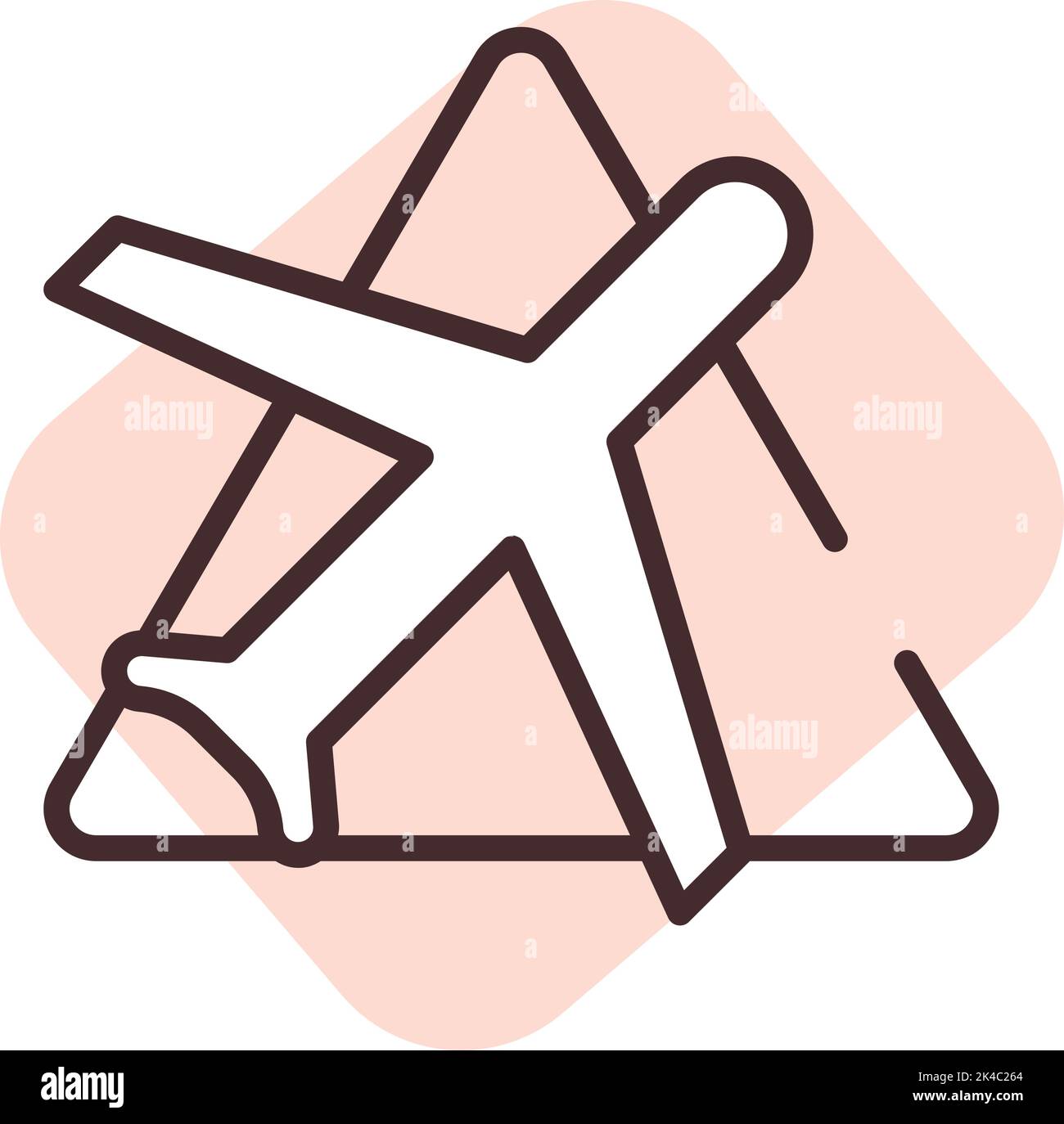 Segnale di avvertimento aeroporto, illustrazione, vettore su sfondo bianco. Illustrazione Vettoriale