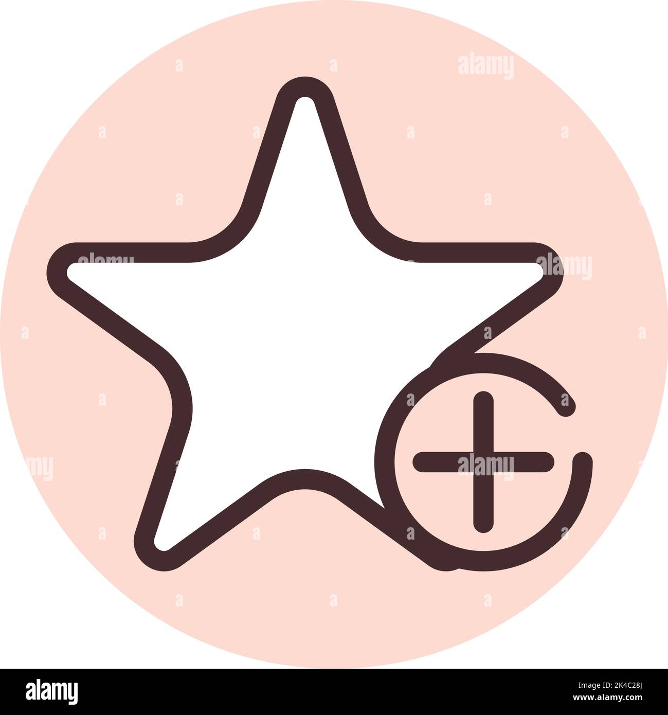 UI aggiungere preferito, illustrazione, vettore su sfondo bianco. Illustrazione Vettoriale