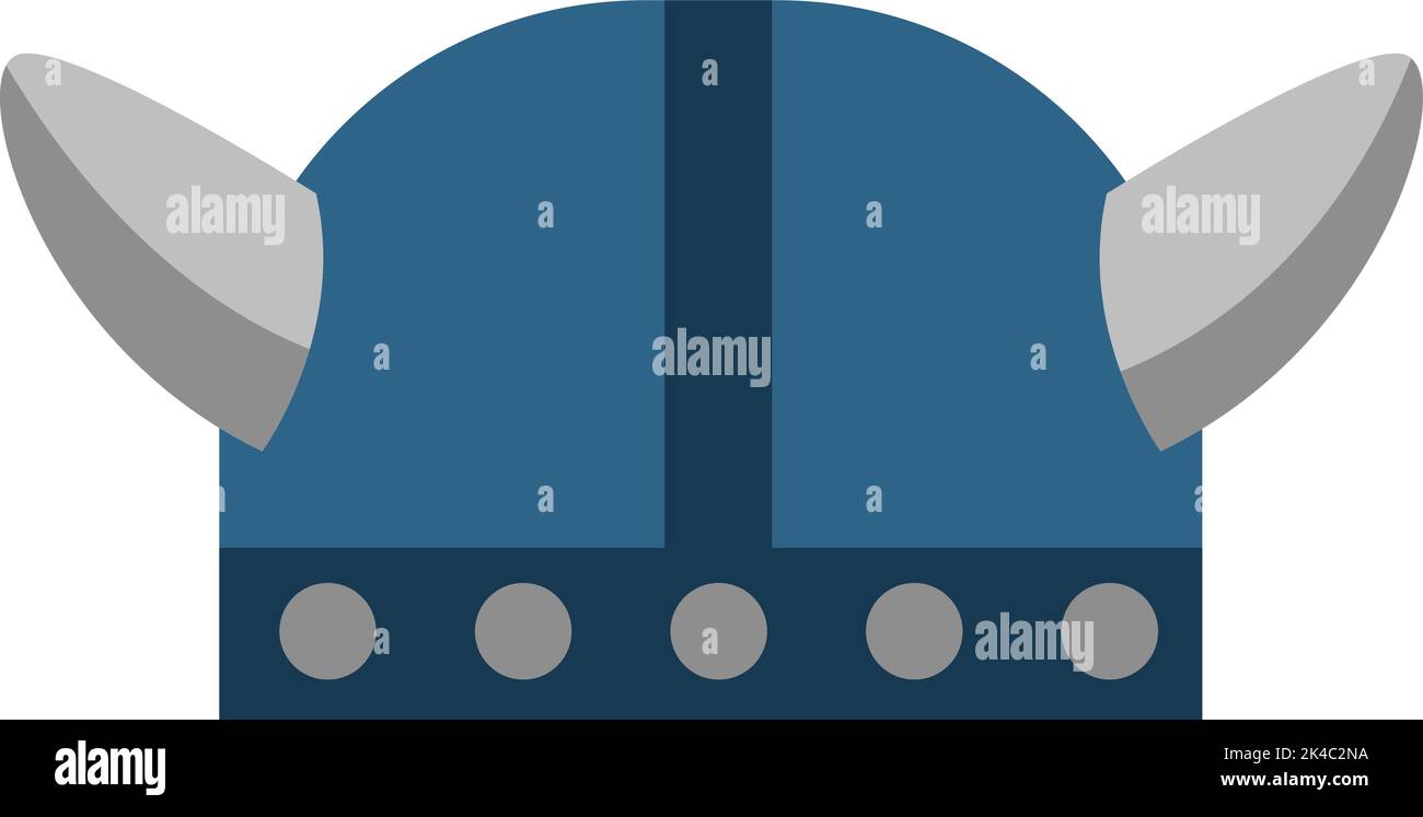Casco medievale vichingo, illustrazione, vettore su sfondo bianco. Illustrazione Vettoriale